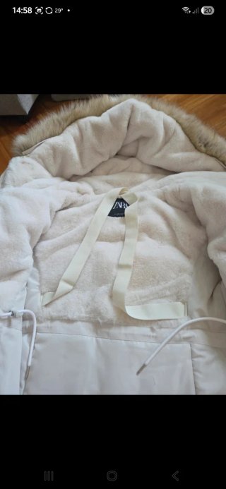 Abrigo Parka Zara Frío Extremo Blanco