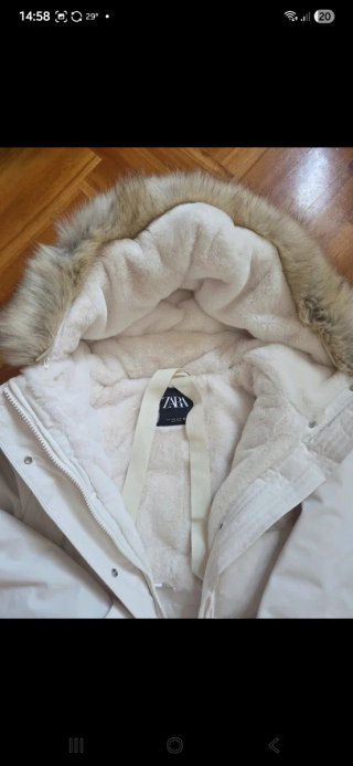 Abrigo Parka Zara Frío Extremo Blanco
