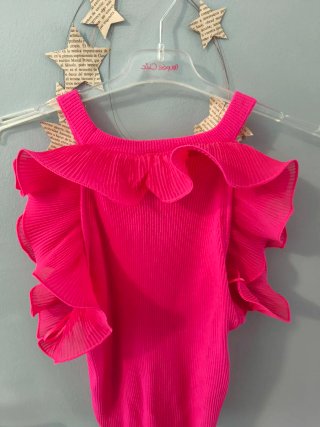 Top Zara volantes rosa Talla M