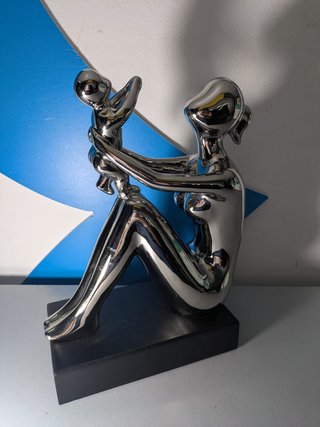 Figura Decorativa Madre e Hijo Plata