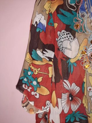 Blusón estampado con pedrería Talla XXL