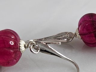 Orecchini in argento 925, rubini, perle e granato