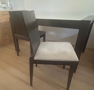 Mesa comedor cristal y madera