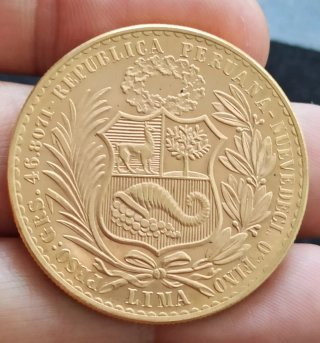 Moneda de Oro 100 soles de Peru 1959