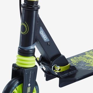 Patinete Scooter Niños Oxelo MID5 Negro Verde con freno en