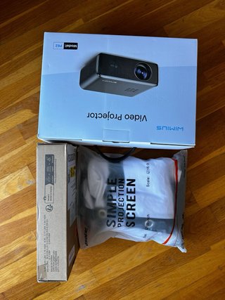 Proyector 4K WiMiUS + pantalla 120”+ soporte techo