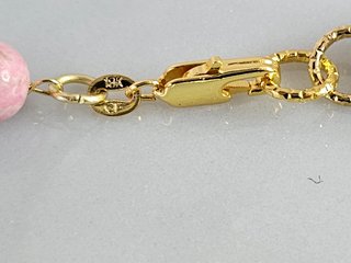 Collana in gold filled 18 kt, diaspro, quarzo rosa