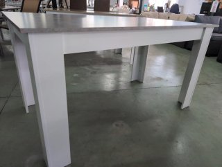 Mesa de comedor moderna gris y blanca