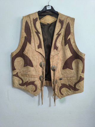 Chaleco cuero western cowboy