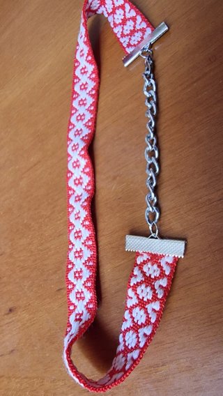 Choker collana rossa bianca bigiotteria