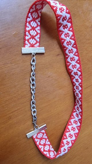 Choker collana rossa bianca bigiotteria