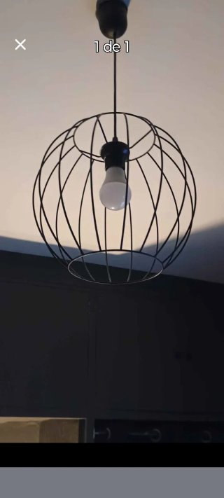 Lámpara de techo jaula metal negra
