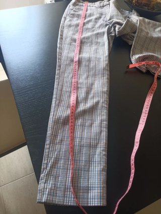 Pantalones Zara Mujer Cuadros beige azul..