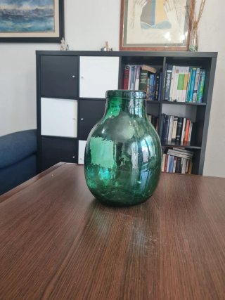Garrafa Vidrio Verde Soplado Vintage V.B.S.A