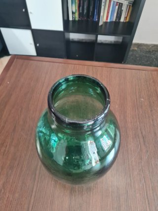 Garrafa Vidrio Verde Soplado Vintage V.B.S.A