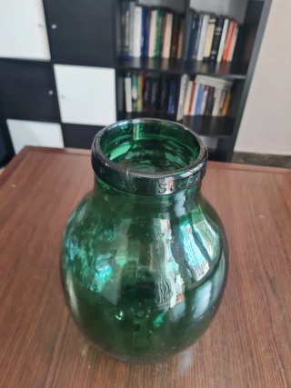 Garrafa Vidrio Verde Soplado Vintage V.B.S.A