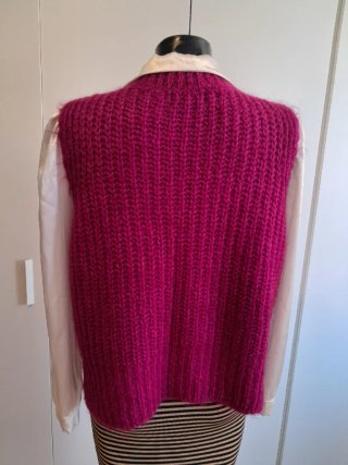 Chaleco de punto rosa talla única