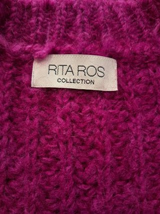 Chaleco de punto rosa talla única