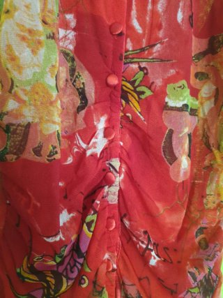 Top smanicato fantasia floreale