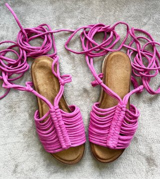 Sandalias romanas fucsia talla 37 estilo boho chic