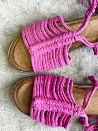 Sandalias romanas fucsia talla 37 estilo boho chic