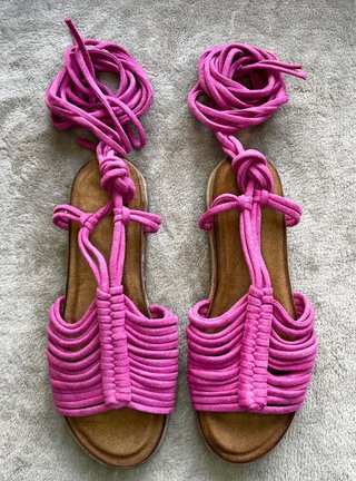 Sandalias romanas fucsia talla 37 estilo boho chic