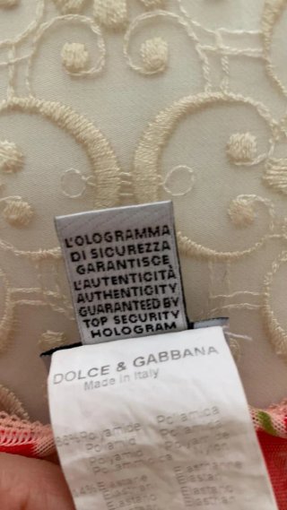 D&G Top Intimo Floreale Scritto Tg S