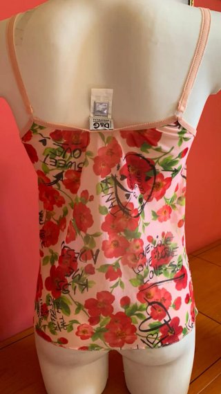 D&G Top Intimo Floreale Scritto Tg S