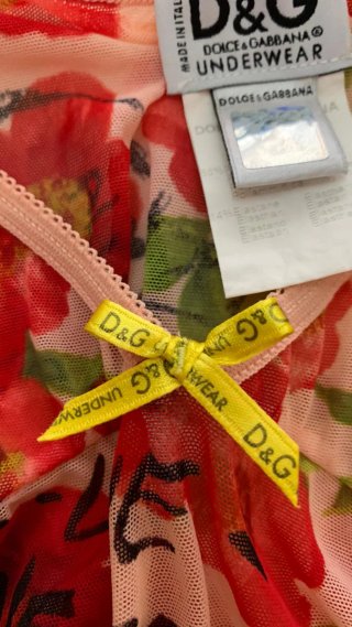 D&G Top Intimo Floreale Scritto Tg S
