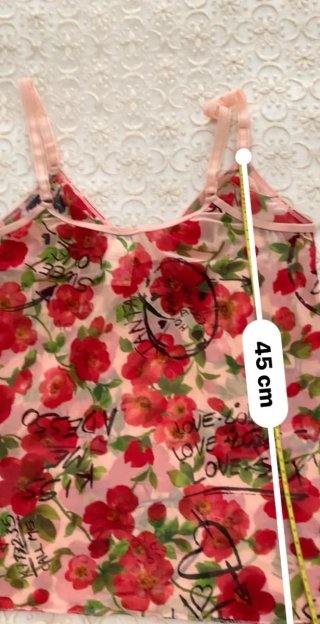 D&G Top Intimo Floreale Scritto Tg S