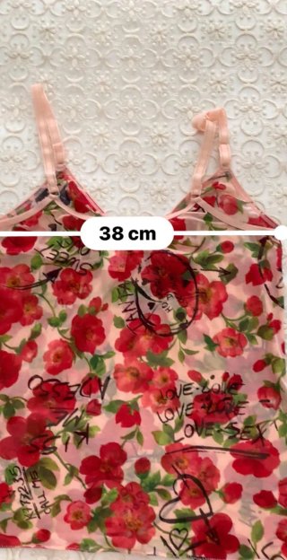 D&G Top Intimo Floreale Scritto Tg S