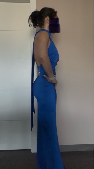Vestido largo azul de fiesta