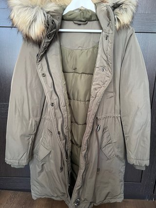Abrigo Topshop verde oliva con capucha