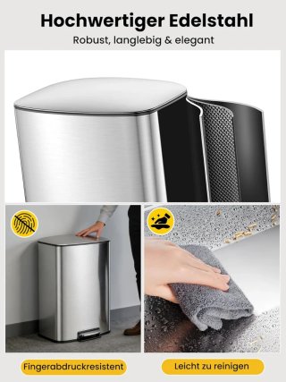 Cubo Basura Cocina YEAUPE PRO 40L Acero Inox