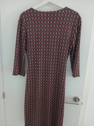 Vestido retro estampado lycra.  Manga 3/4