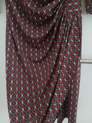 Vestido retro estampado lycra.  Manga 3/4