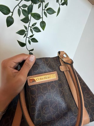 Bolso Calvin Klein Marrón y Dorado Original