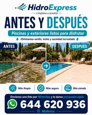 Limpieza de terrazas a presión en Mallorca