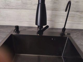 Cocina completa negra y plateada