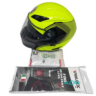 Casco AGV Negro y Verde Flúor