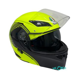 Casco AGV Negro y Verde Flúor