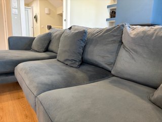 Divano Banak Chaise Longue 270cm Blu Petrolio