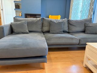 Divano Banak Chaise Longue 270cm Blu Petrolio