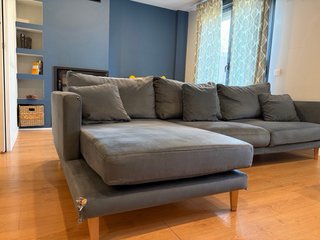 Divano Banak Chaise Longue 270cm Blu Petrolio