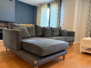 Divano Banak Chaise Longue 270cm Blu Petrolio