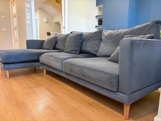 Divano Banak Chaise Longue 270cm Blu Petrolio