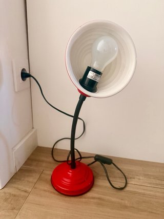 Lámpara Escritorio Vintage Roja. Años 70-80