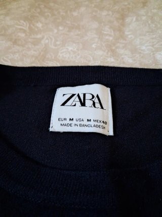 Maglione Zara unisex Manica Lunga blu