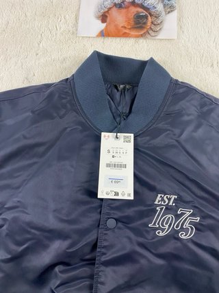 Chaqueta Bomber Zara Azul Talla S