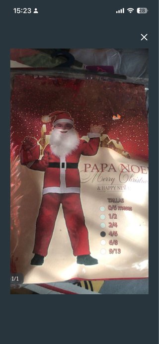 Disfraz Papá Noel Niños Talla 4/5